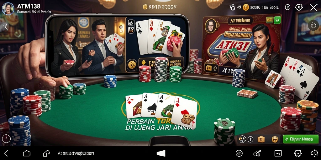 Tampilan gameplay poker yang menarik dan interaktif di ATM138.