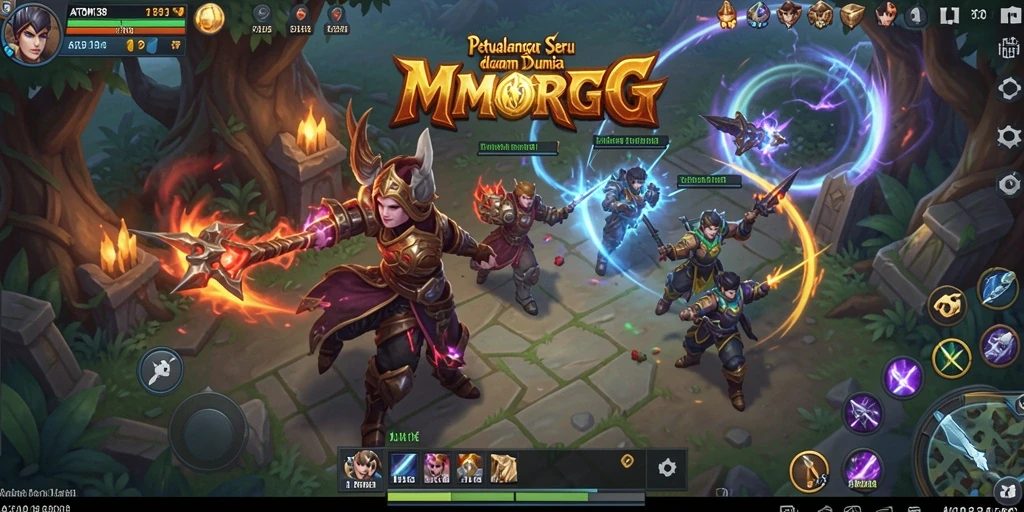 Menampilkan aksi seru dalam gameplay ATOM138 MMORPG.