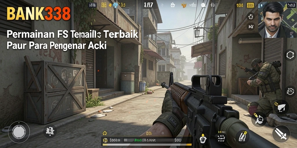 Tampilan gameplay BANK338 yang intens dan mendebarkan dalam pertempuran FPS.