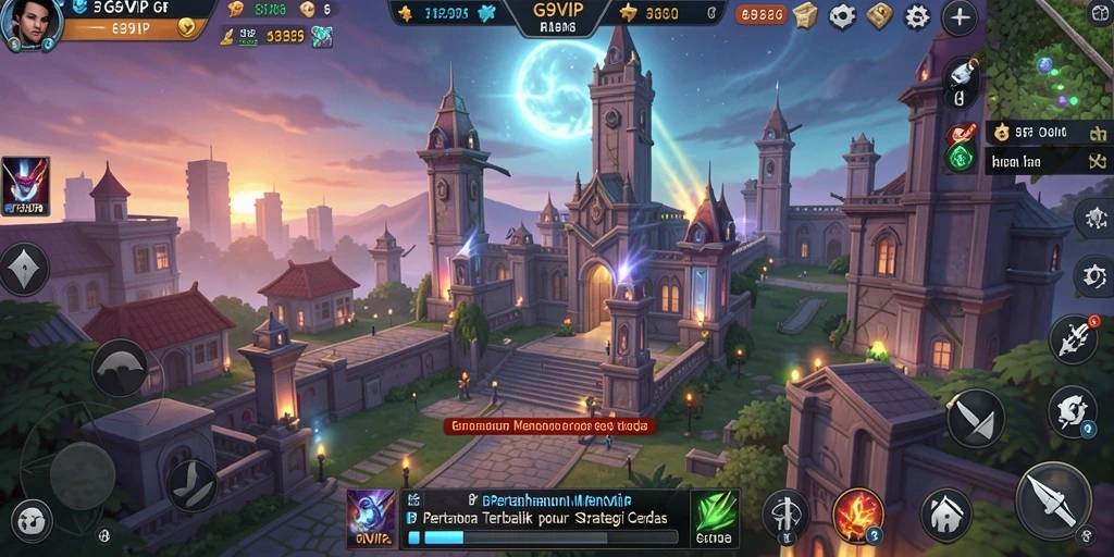 Tampilan gameplay G9VIP yang memukau dalam pertarungan Tower Defense.