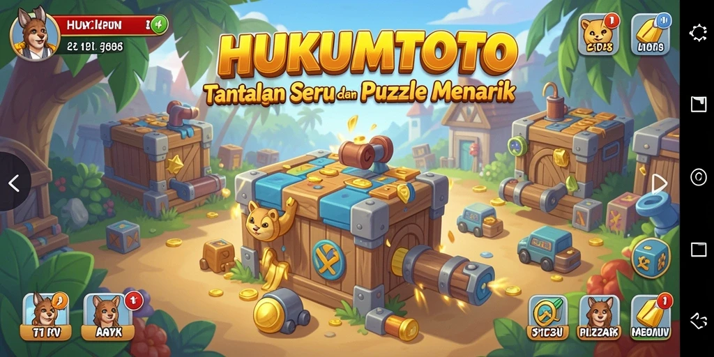 Gameplay HUKUMTOTO dengan teka-teki menantang dan grafis menarik.