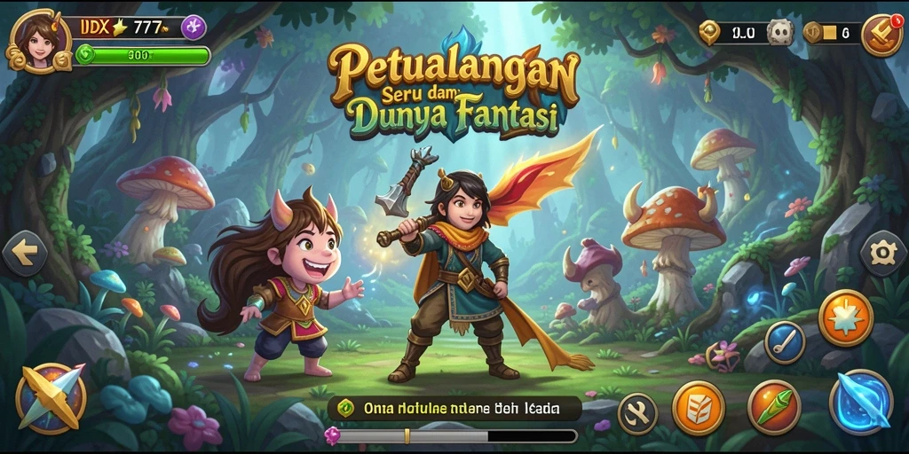 Tampilan utama gameplay IDX777 dalam petualangan fantastis.