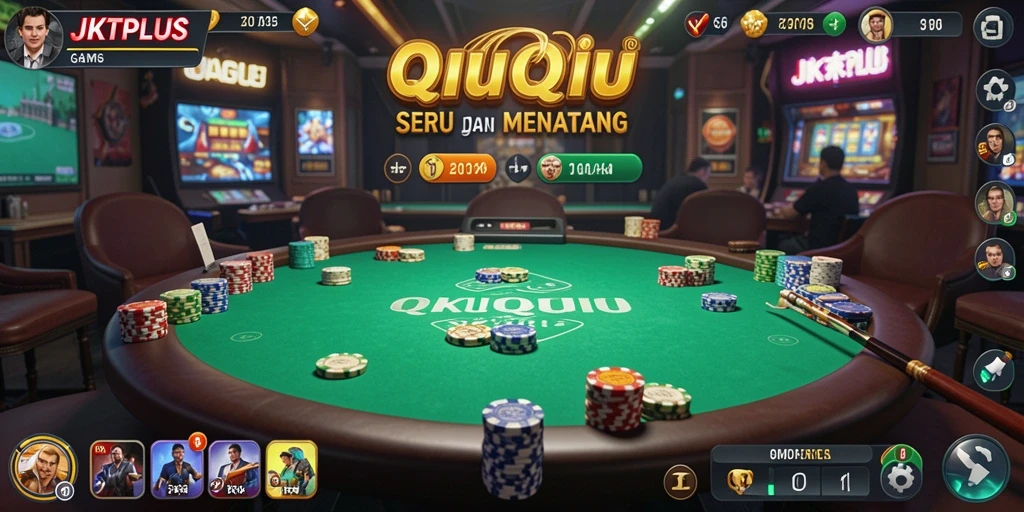 Screenshot utama JKTPLUS menunjukkan gameplay QiuQiu yang seru.