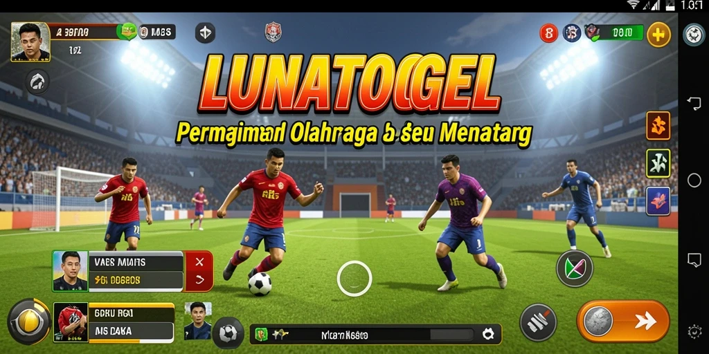 Tangkapan layar gameplay LUNATOGEL dengan aksi olahraga seru.