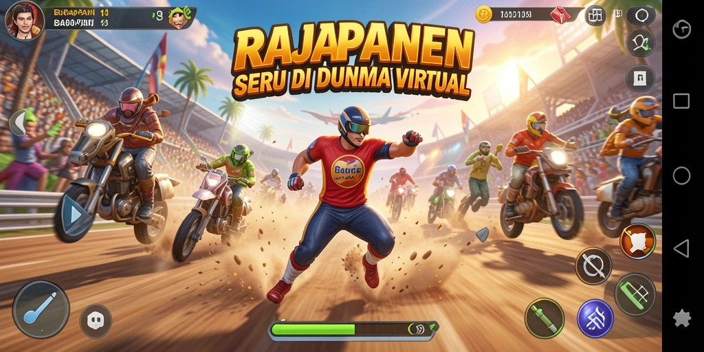 Screenshot gameplay RAJAPANEN menampilkan balapan mendebarkan di trek yang menantang.