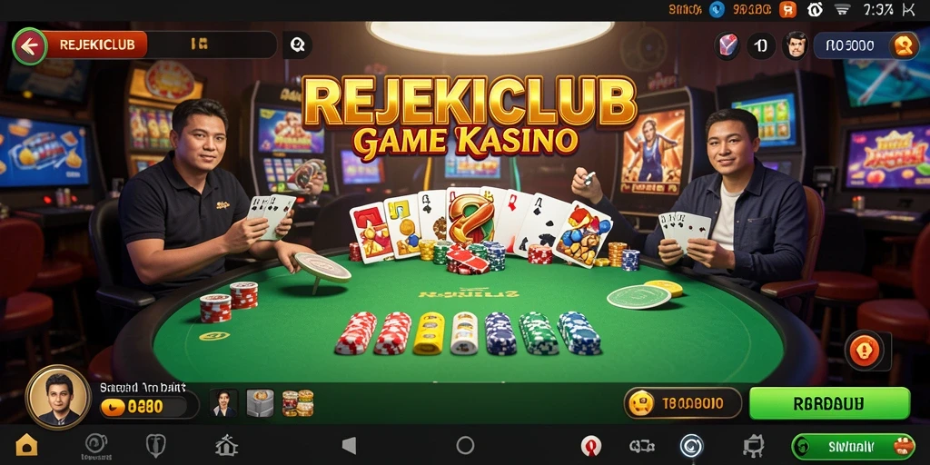 Menampilkan gameplay seru dari REJEKICLUB Kasino.