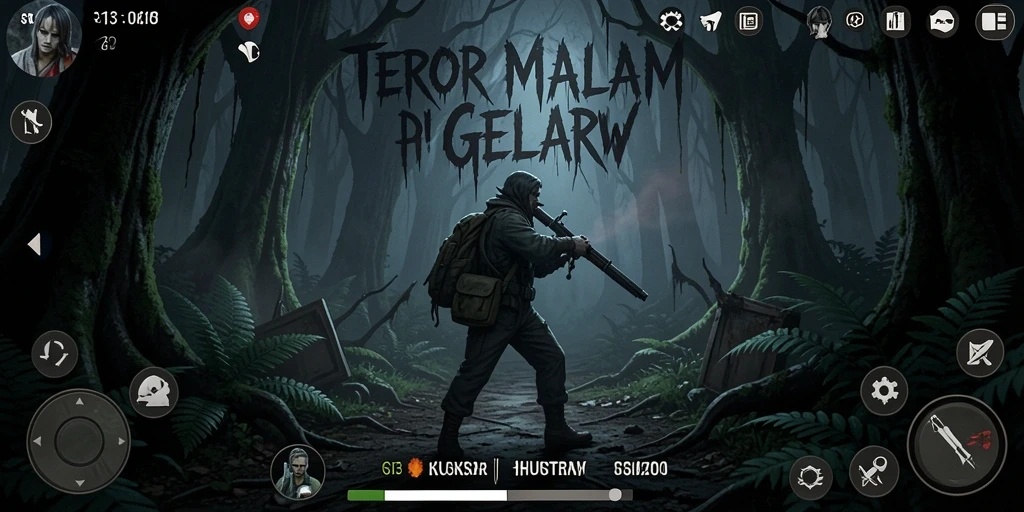 Gameplay menegangkan di hutan yang gelap dan misterius.