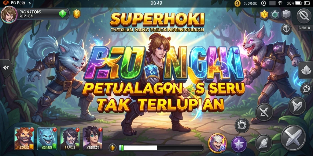 Screenshot gameplay SUPERHOKI menampilkan aksi petualangan yang mendebarkan.