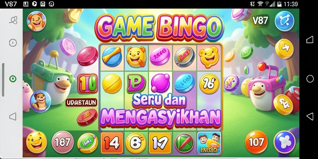 Screenshot V87 menampilkan momen seru saat bermain Bingo.